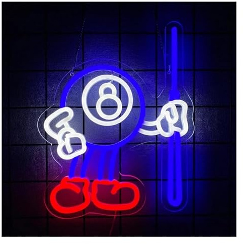 Avoltre für Neon-Partylichter Neonlicht-Dekoration Billard für Neon-Schilder Billard-Geschäftszimmer-Dekor für Liebhaber 35 cm x 28