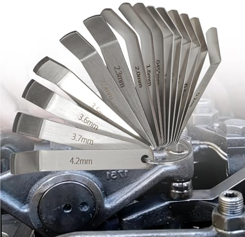 CHENNTAI Feeler Gauge Tool Set, 15 PCS Stainless Steel Valve Clearance Adjustment Tool for Volvo Mack Engines MP7 MP8 MP10 D12 D13 D16 Replaces 88880052 85111377 88880053