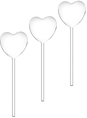 PLAFOPE 3pcs Bulbes à Arrosage Automatique en Verre Transparent de Cœur pour Jardinières à Arrosage Automatique, pour Jardinage D'intérieur et Extérieur