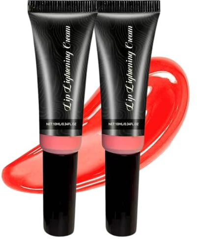 2 PCS Lip Lightening Cream for Dark Lips - Natural Brightening Lip Balm with Alpha-arbutin & Vitamin E,Long Lasting Hydrating Lip Pigmentation Corrector for Women & Men,Vegan Overnight Mask,Not Sticky