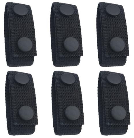 6 Stück Nylon Duty Belt Keeper,Tactical Taktischer Gürtelhaken Polizei Einsatzgürtel Gürtelschlaufe,Elastische Gürtelhalter Mit Doppelten Druckknöpfen,Taktische für Wandern Sportarten
