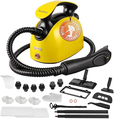 Waitbird Pulitore a vapore,Pulitore a vapore domestico,Pulitore a vapore multifunzione dotato di 21 accessori, temperatura massima di 120 °C,Adatto per pavimenti,Divani,Stracci e raccogli polvere