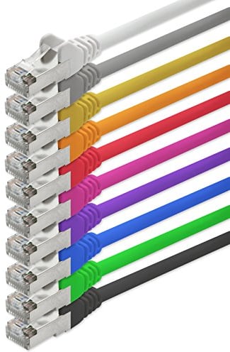 1aTTack CAT5 FTP network patch cable with 2 x RJ45 connector set (10 colors, 10 pieces) 0.25m