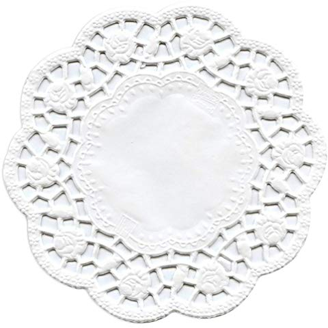 Demmler Tortenspitzen - Rund - Tortendekoration/Tortenunterlage Ø 12 cm - ästhetische Unterlage für Torten und Kuchen - weiß - 500 Stück - Made in Germany