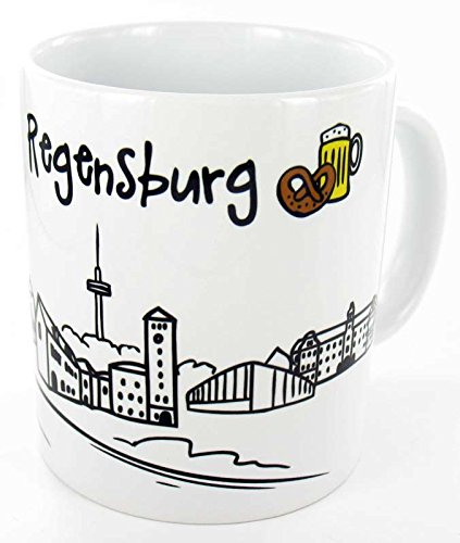 die stadtmeister Keramiktasse Skyline Regensburg - als Geschenk für Regenburger & Fans Regensburgs oder als Souvenir