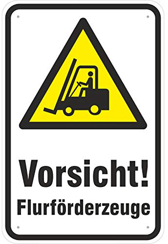 Aufkleber Vorsicht Flurförderzeuge/Staplerverkehr PVC Folie selbstklebend 20 x 30 cm