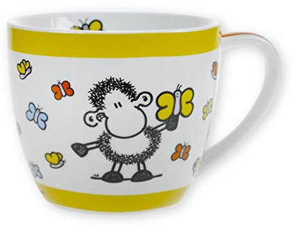 Sheepworld 42678 Tasse bauchig Du Machst die Welt viel schöner, Porzellan, Mehrfarbig