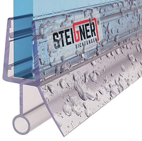 STEIGNER Duschdichtung, 160cm, Glasstärke 6/7/ 8 mm, Gerade PVC Ersatzdichtung für Dusche, UK08