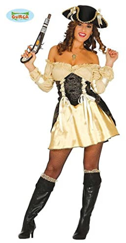 Generique - Sexy Piratenbraut Damenkostüm schwarz-goldfarben