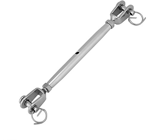 Tensor de 2 horquillas, tensor de cuerpo cerrado fabricado en acero inoxidable, perno de aparejo galvanizado, para actividades náuticas.