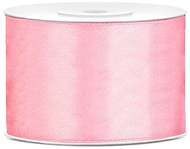 DaLoKu Satinband 6/12/25/38/50/100mm x 25m Geschenkband Schleifenband, Größe: 50mm x 25m, Farbe: Rosa