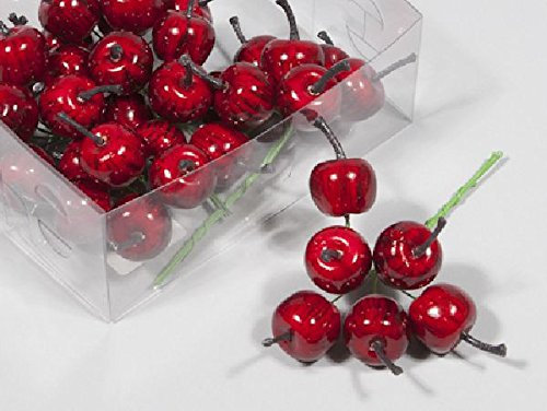 Schreiber Deko Äpfel angedrahtet / 36 Stück/rot/Ø 2,5 cm/künstliche Äpfel