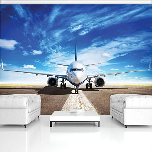 ForWall Fototapete Vlies - Wanddekoration Wandtapete - Flugzeug VEXXL (312cm. x 219cm.) AMF11390VEXXL Wandtapete Design Tapete