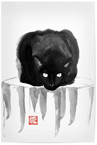 artboxONE Poster 30x20 cm Tiere Cat on Wood hochwertiger Design Kunstdruck - Bild cat Chat Japan