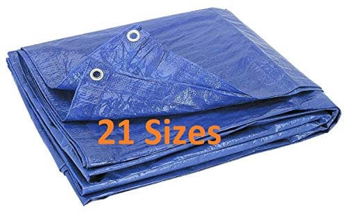 Tarpaulin Waterproof Heavy Duty - Universal Blue/Green tarp Sheet - Premium Quality Cover Tarpaulin Furniture Cover Camping Sheet (5m x 6m)