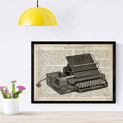Nacnic Schreibmaschine Poster. Vintage Poster mit Definitionen. Innenarchitektur. A4-Format
