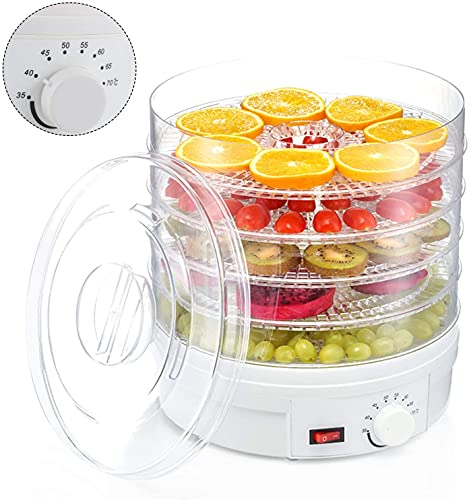 Youyijia 5 Tray Food Dehydrator Mini Electric 35-70° Temperature Adjustable Home Dryer Machine for Home Healthy & Natural Fruits Vegetables Food 31 * 28 * 28CM