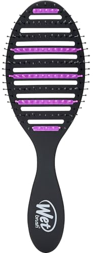WetBrush Speed Dry Detangler with Heat Resistant Heatflex Bristles and Open Vent Design to Dry Hair Faster, For All Hair Types, Infused with Charcoal, Black