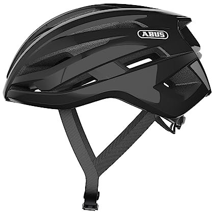 ABUS Rennradhelm Stormchaser - Leichter und komfortabler Fahrradhelm für professionellen Radsport, Schwarz (shiny black), M (52-58 cm)