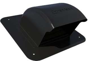 InOvate DryerJack Low Profile Roof Vent with Roof Neck (Black)