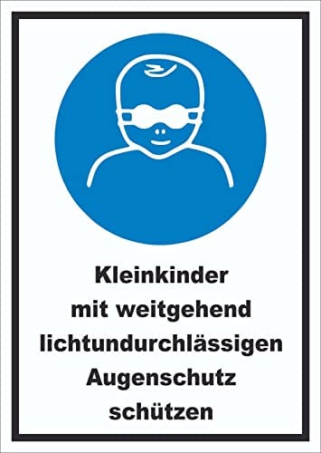 HB-Druck Kleinkinder mit weitgehend lichtundurchlässige Augenschutz schützen Schild A4 (210x297mm)