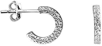 SOFIA MILANI - Damen Ohrringe 925 Silber - Gehämmerte Vintage Steck Creolen - E1229