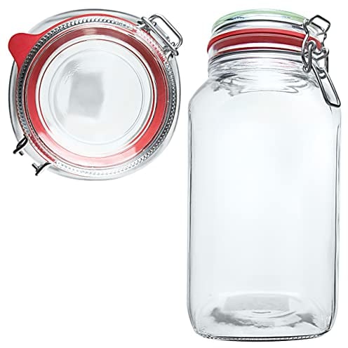 Einmachgläser mit Bügelverschluss 6 x 2,5l | EDEL KRAUT - Premium Einweckgläser Bügelgläser Drahtbügelgläser Vorratsgläser - Gläser aus deutscher Glashütte - mason jar - Marmeladengläser
