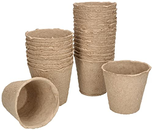 KOTARBAU® 24 Stück Abbaubare Torf-Anzuchttöpfe Biologisch Abbaubare Torftöpfe 8x8 cm im Innen- und Außenbereich Beige