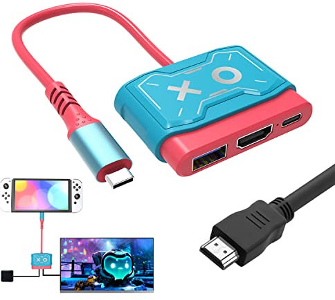 IQIKU USB C to HDMI Adapter for Nintendo Switch/Switch OLED/MacBook/Laptop/iPAD Pro/Android Phone, Type C to HDMI Adapter Replacement for Switch Dock