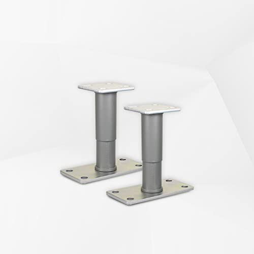 BB STANZ Pfostenträger Bodenplatte 160 x 80 x 6 mm (2 Stück) Stützfuß Bodenfuß Betonfuß höhenverstellbar verstellbar mit Platte Trägerplatte 80 x 80 x 6 mm