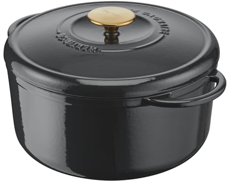 Tefal Pierre Gagnaire Héritage Cocotte en fonte d’acier 25 cm (5 L), Induction, Revêtement émaillé, Couvercle spécial condensation, Rétention de chaleur, Cuisson lente, Gris brillant E2570404