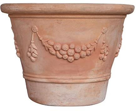 Biscottini Pot de Fleur Exterieur Grande Taille 115x80x80 cm - Pot Terre Cuite Made in Italy - Grand Pot de Fleur Exterieur XXL en Terre Cuite