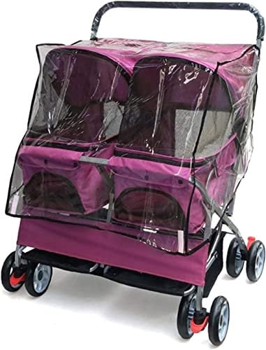 X&Z-XAOY Kinderwagen Für Mittelgroße Kleine Hunde Double Sleeping Nest Seater Für Hunde Und Katzen Transportwagen Für Haustiere Faltbarer Hunde-Reisekinderwagen Mit Regenschutz