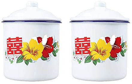 JinRu BaoHua 12oz Chinese style enamel cups, coffee cups, tea cups, Beer mug,mugs 2pcs