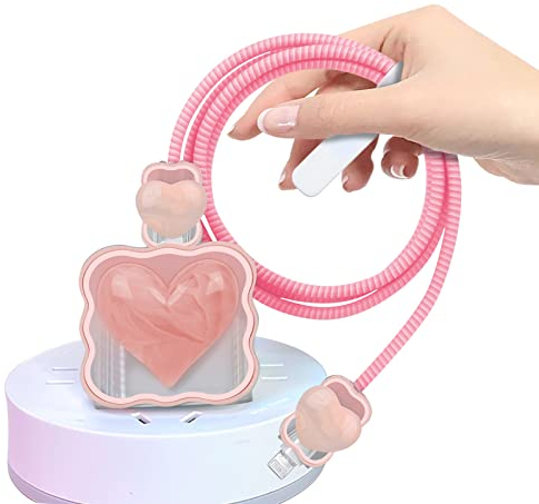 DiyGody Niedliche Ladegerät Kabelschutz Set Kompatibel mit iPhone, Datenleitung Draht Bisse Saver USB-C Ladekabelschutz mit Marmor 3D-Herzmuster für Mädchen, Anti-Breaking-Zubehör von Hunden Katzen