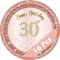 Yiran 16Pcs 30th Birthday Rose Gold Paper Plates 7 inch, Themed Girls Disposable Party Plates, Decorations for Women, Her Supplies (MGJCP-30)
