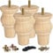LA VANE 10cm Unlackiert Holz Möbelfüße, 4 Stück Massivholz Unfinished Spindel DIY Ersatz Möbelbeine mit M8 Montageplatten & Schrauben für Sofa Schrank Couch Ottomane Kabinett