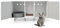 GYMAX Enceinte de Litière pour Chat à 2 Portes, Boîte à Litière pour Chats avec Cachette et Intimité, Entrée Sinueuse, Planche à Gratter pour Chats, Table Basse TV pour Maison de Chat Intérieure,Gris
