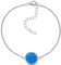 miyou Damenarmband aus 925er Silber für das Handgelenk mit Blauer Opal – Silberarmband - Armband mit einem Stein - Zartes Armband für Frauen und Mädchen