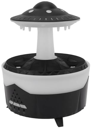 Regenwolken-Luftbefeuchter, Wassertropfen, 2-in-1-Pilz-Regenwolken-Diffusor, 350-ml-Brunnen-Luftbefeuchter mit Aromatherapie-Diffusor für ätherische Öle, Regenwolken-Nachtlicht