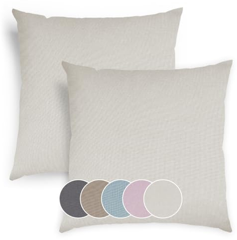sleepling 4er Set 40 x 40 cm, Sofakissen mit Füllung und Bezug, Zierkissen aus robustem Polsterstoff, Dekokissen, Kopfkissen, Kissen für Couch, beige
