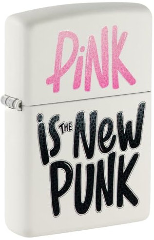 Zippo Sturmfeuerzeug - Modell Punk Pink - White Matte Finish mit Color Image - Nachfüllbar - Wiederverwendbar - Windfestes Design - Geschenkbox - Made in USA