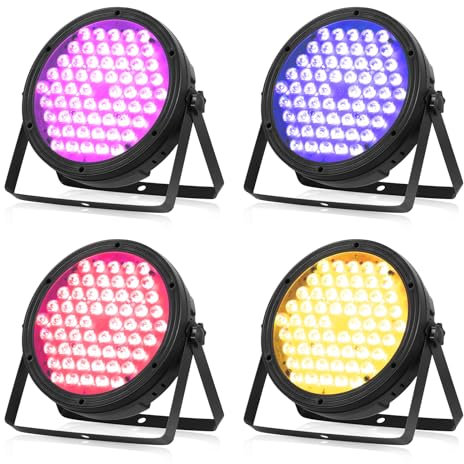 BETOPPER 120W LED Par Licht RGBW 4-in-1 Bühnenlicht Moving Head Led Par Strahler mit DMX 512, Sound Activated Led Scheinwerfer DiscoLicht Partylicht Bühnenbeleuchtung DJ Lights für Bar, Hochzeit, 4S