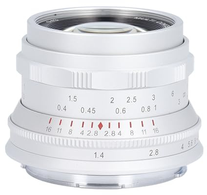 Objectif Portrait d'appareil Photo, Objectif Portrait Plein Format 35 Mm Indice de Réfraction 1,9 F1.4 (White)