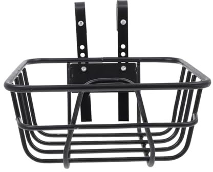 harayaa Bike Front Handlebar Basket with Hooks 9.8x9.8x4.7inch without Cover Sturdy Structure for Commuting Storage Basket