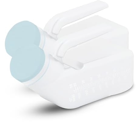 ViraCare 2 botellas de orinal masculino de 1000 ml, botellas para orina para hombres, a prueba de derrames y tapa que brilla en la oscuridad, recipientes para orina para personas postradas en cama y