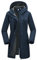 33,000ft Veste softshell légère avec capuche - Veste fonctionnelle pour femme - Doublure polaire - Coupe-vent respirant - Manteau long à capuche pour la randonnée, Bleu nuit, 4XL