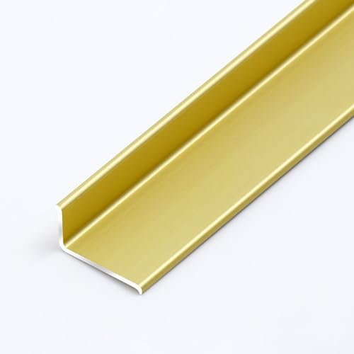 Raouoae Profilés Décoratifs D'angle En Aluminium, Protection Intérieure 90cm 3 Pièces Pour Coins De Murs, Finition Élégante Et Pratique Pour Maison(Gold,10x20mm)