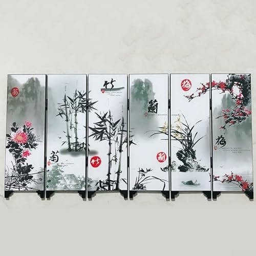 Mini paravent de style chinois, élégant paravent de fleurs, cloison de séparation pliable en bois, excellent cadeau pour les affaires et les anniversaires
