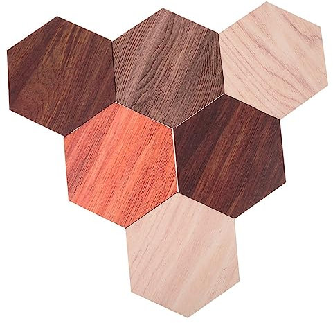 Homoyoyo Sechseck-wandkunst- Holz-wandpaneel 6-teilig Sechseck-wandhandwerk für Schlafzimmer